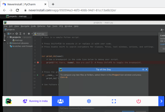 nooit installeren pycharm gelanceerd