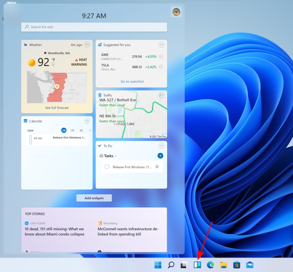 widgets-pictogram windows 11