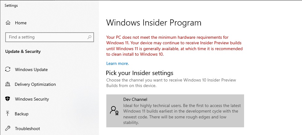 Windows 11 op niet-ondersteunde apparaten