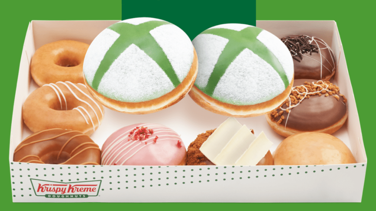 Doos met Xbox-donuts en andere lekkernijen van Krispy Kreme