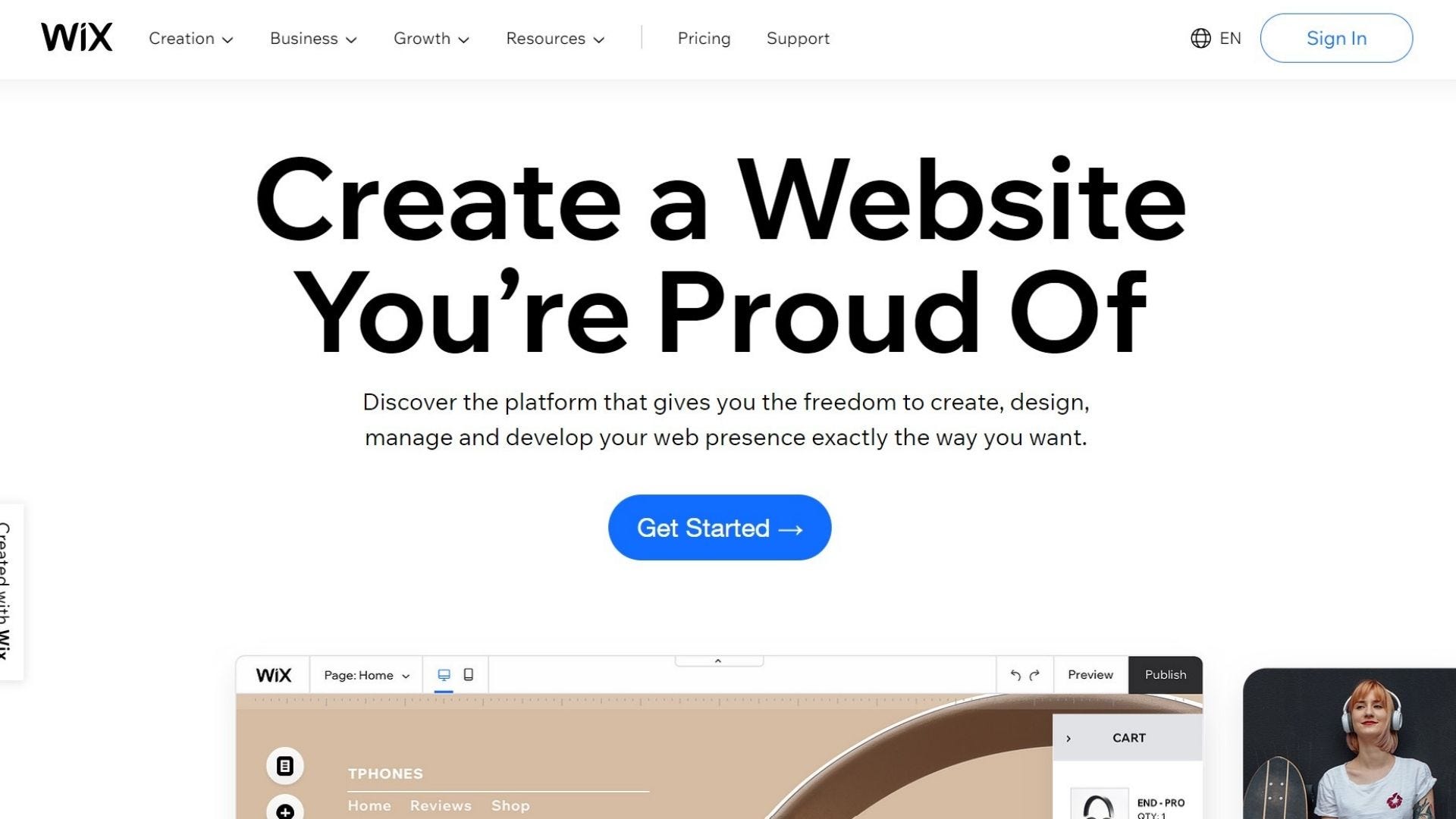 wix website builder home pagina