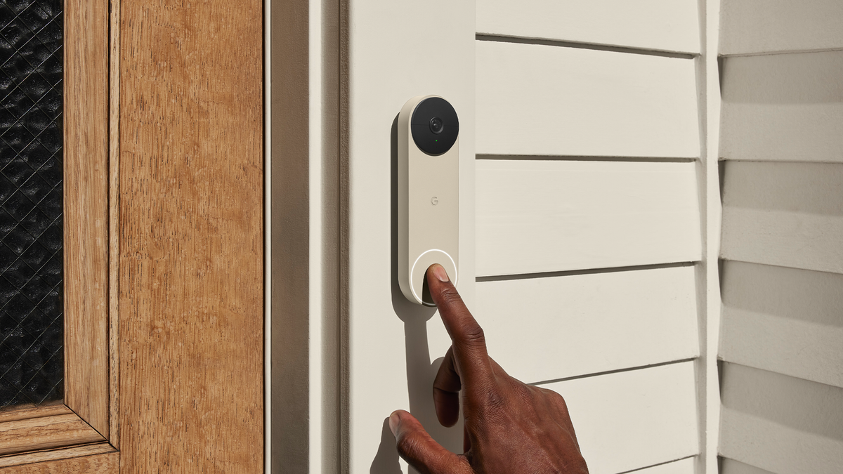 De Google Nest Doorbell in Ash-kleur.