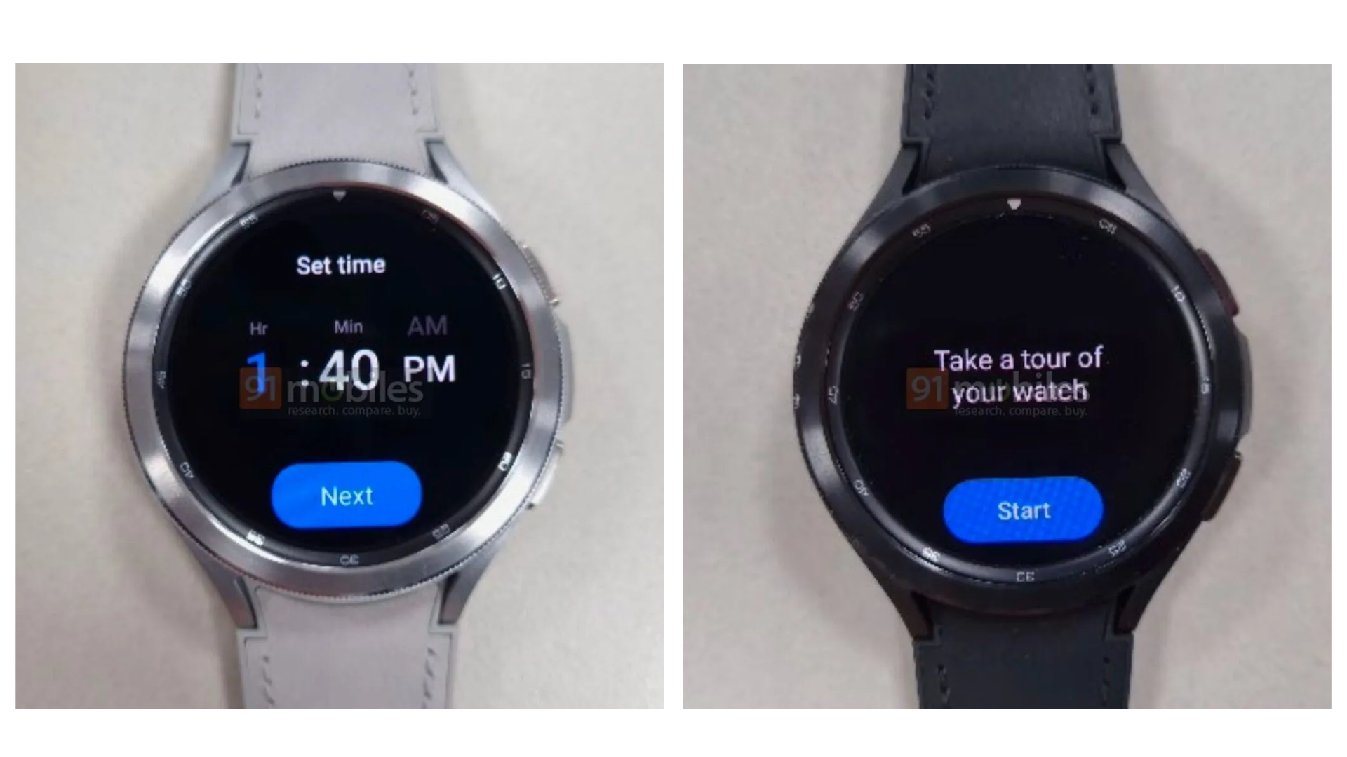 Uitgelekte afbeeldingen van de Galaxy Watch 4 Classic in persoon.