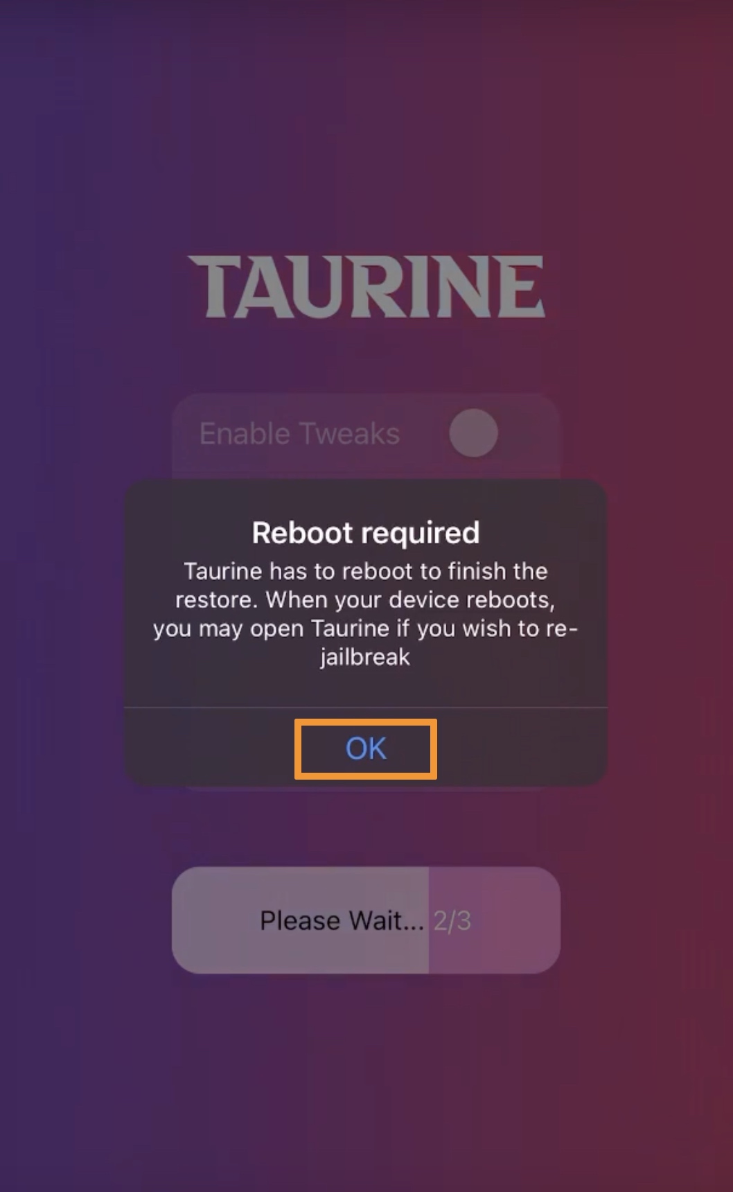 Taurine jailbreak