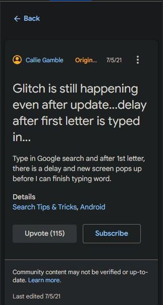 Google Zoeken Vertraagde Glitch En Nieuw Scherm Verschijnt Na Het Typen Van De Eerste Letter Die Nog Wordt Onderzocht Nl Atsit