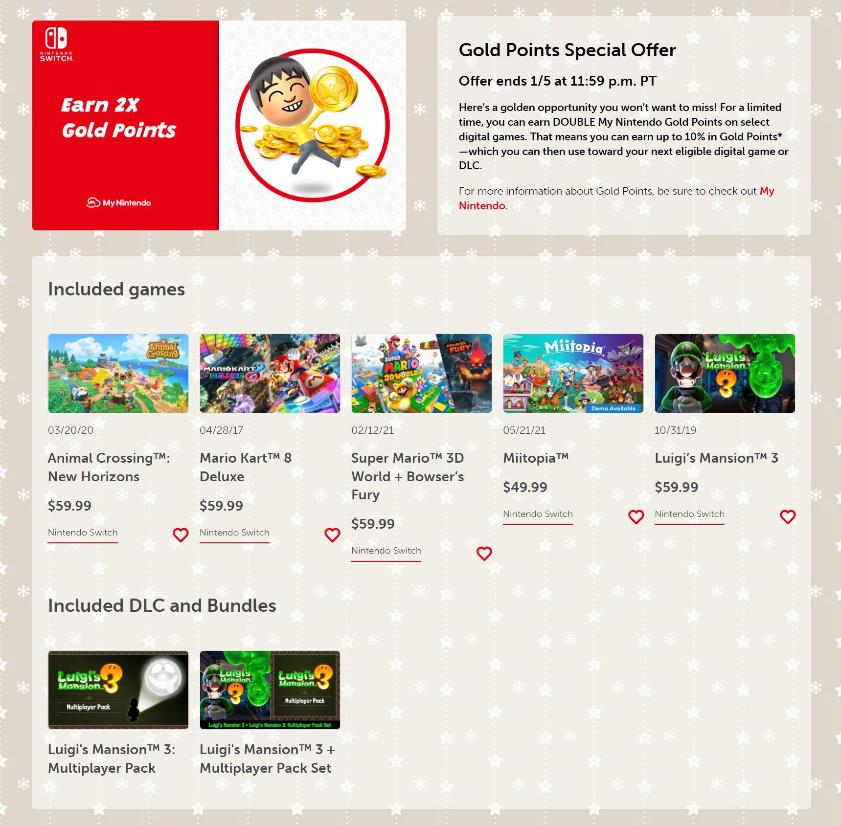 Specifiek rit Altijd Nintendo biedt dubbele gouden punten aan voor bepaalde games - NL Atsit