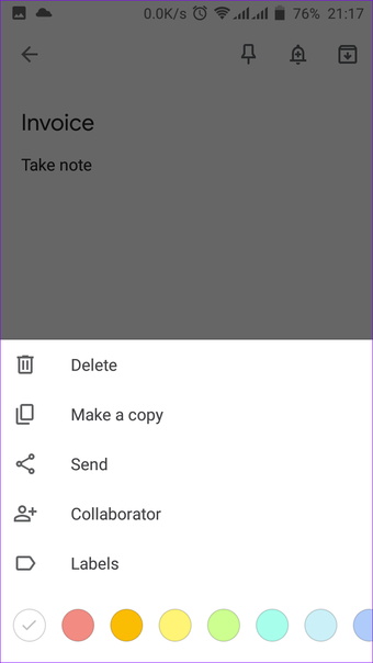 Google Keep Dodaj współpracownika