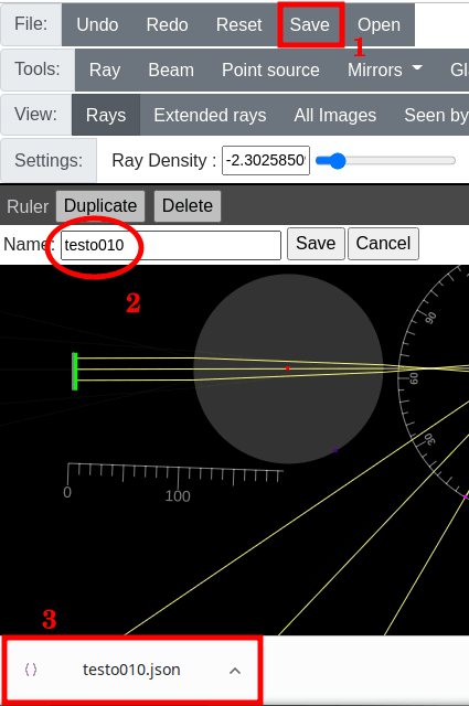 Ray Optics Simulation zapisz projekt