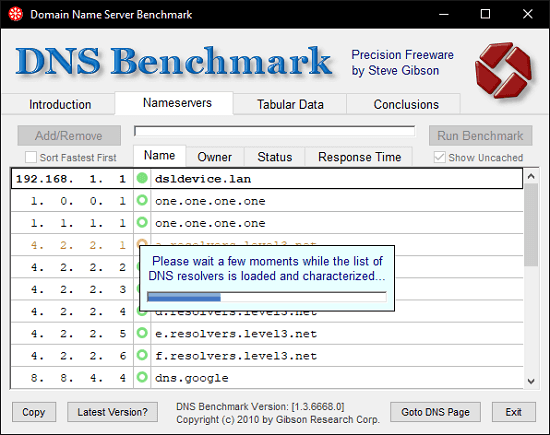 Serwery DNS Ładowanie serwerów