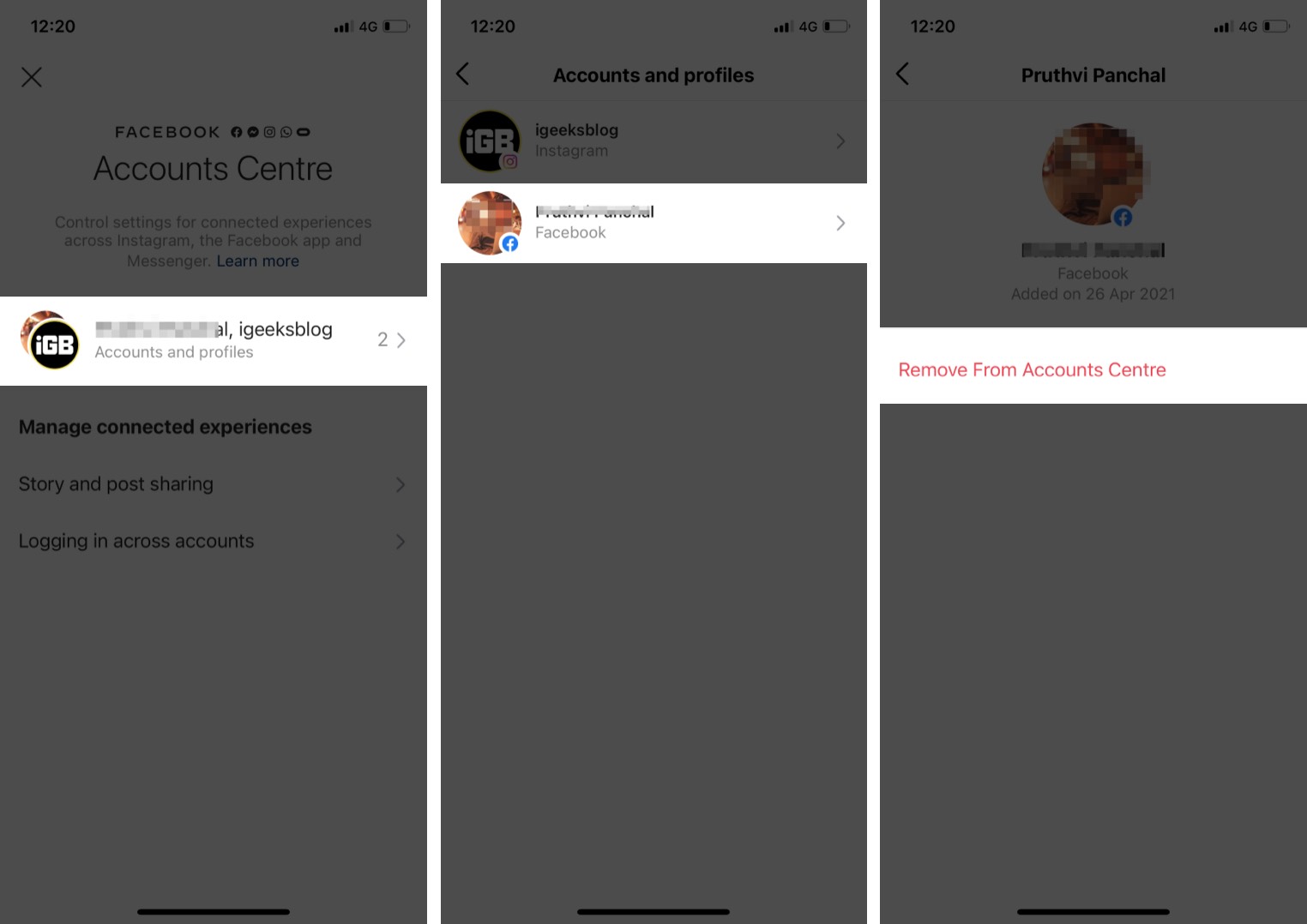 Odłącz Facebooka od Instagrama na iPhonie