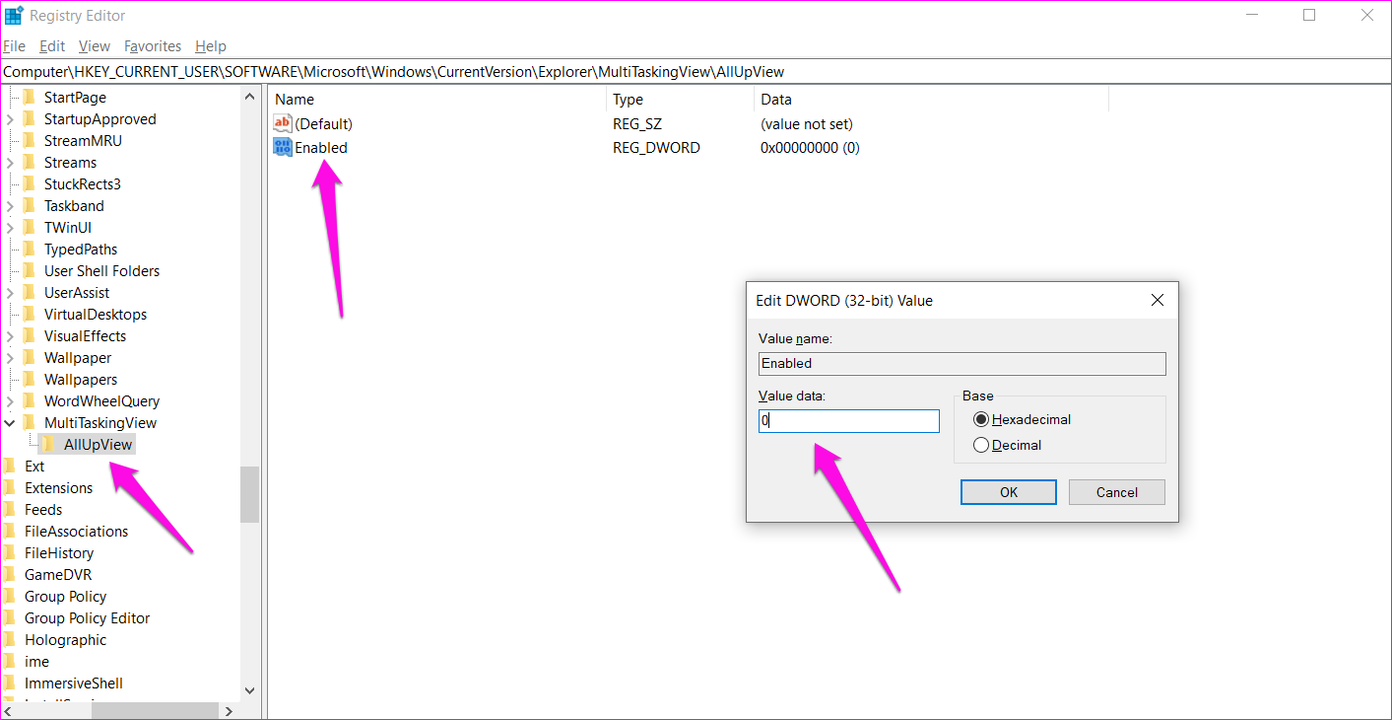 Jak całkowicie wyłączyć widok zadań w systemie Windows 10 7