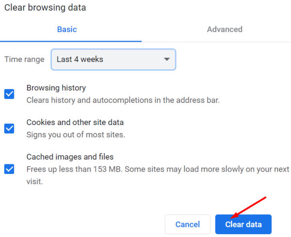 Wyczyść pliki cookie z pamięci podręcznej przeglądarki chrome