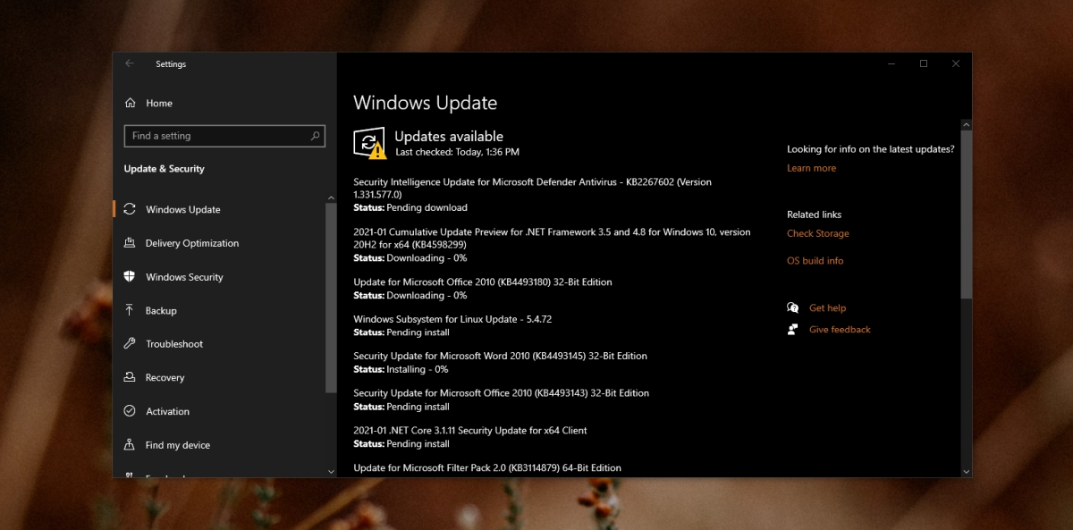 Oczekująca instalacja aktualizacji systemu Windows