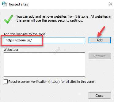 Zaufane witryny Dodaj tę witrynę do strefy Zoom.us Dodaj