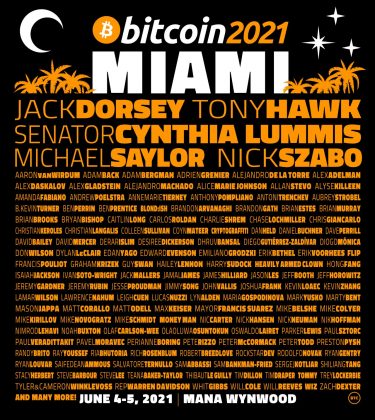 Bitcoin 2021, plakat głośników