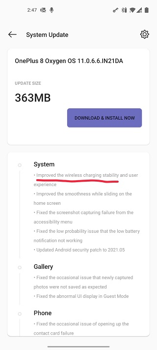 OnePlus-8-May-update-wireless-charge-improvement