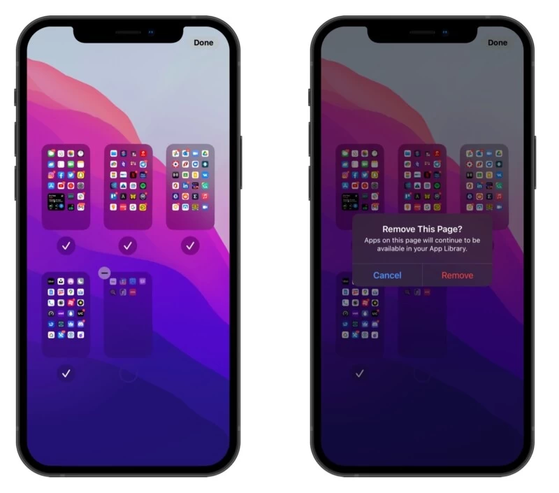 Usuń strony z ekranu głównego w iOS 15