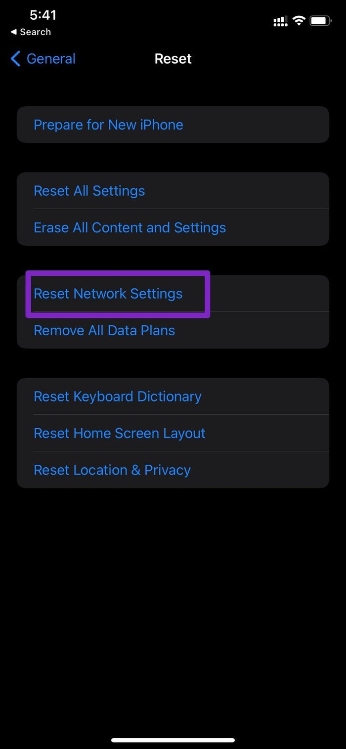 Resetuj ustawienia sieciowe