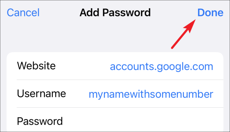 dotknij gotowe do zapisz hasła z pęku kluczy iCloud z iPhone'a