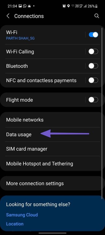 Select data usage