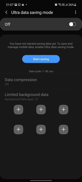 Ultra data saving mode