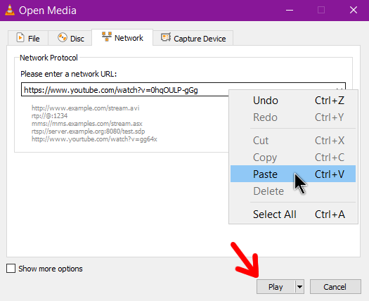 vlc-paste-network-protocol-url