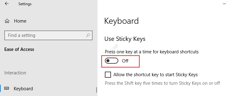 Turnoffstickykeys