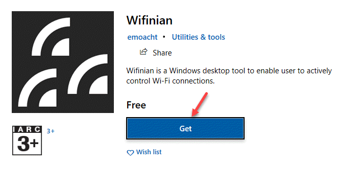 Поиск в Microsoft Store Wifinian Get