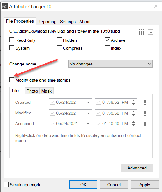 check-modify-date