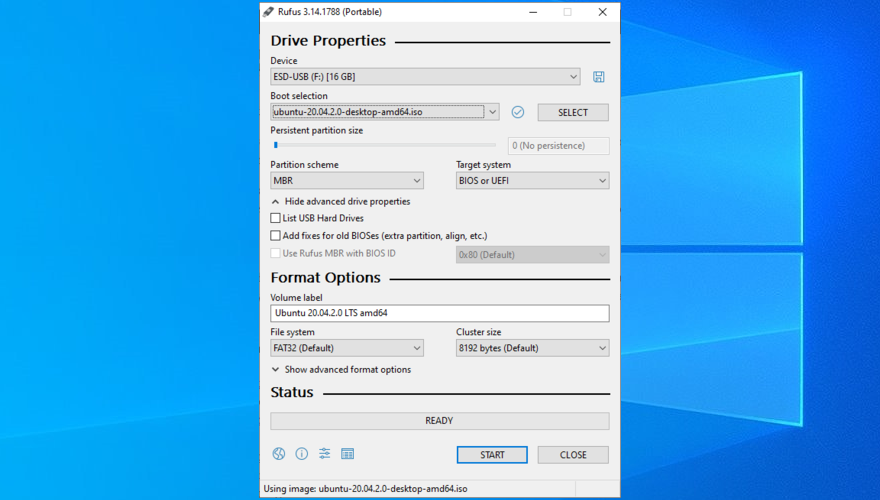 Rufus shows how to create a bootable USB drive with Ubuntu