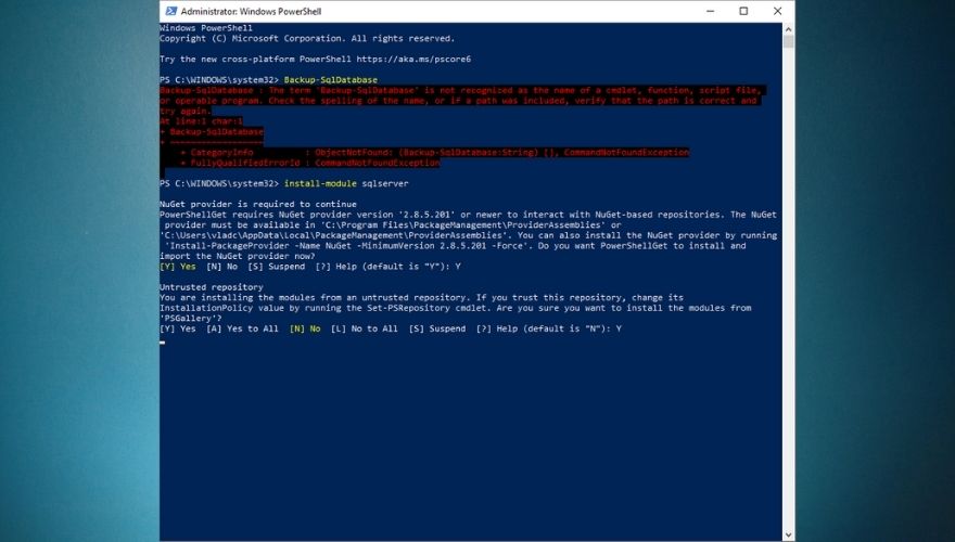 How to install sqlserver in PowerShell