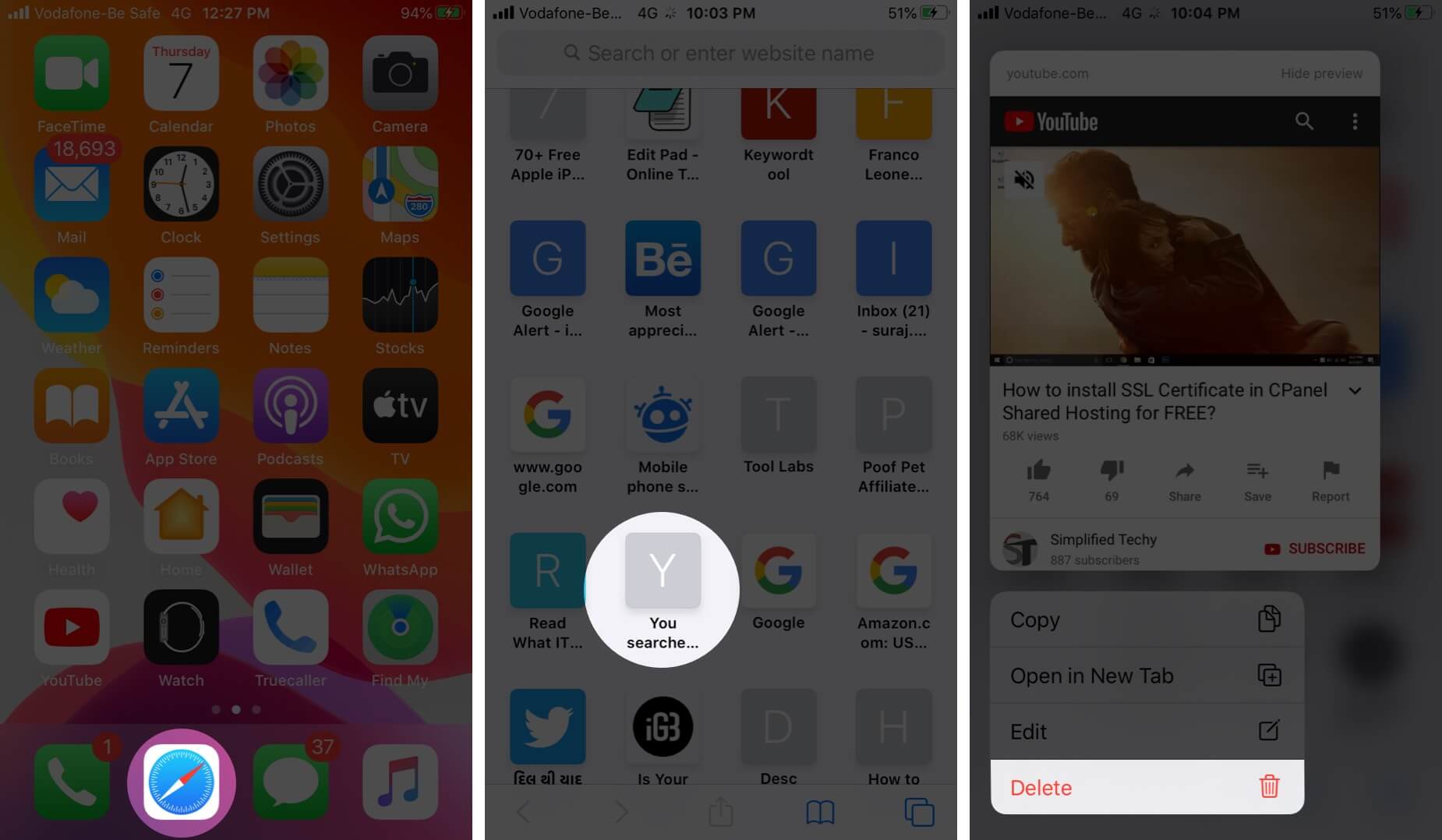 Delete Frequently Visited Sites from Safari in iOS 13