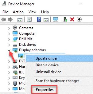 Device Manager Display Adapters Graphics Driver Right Click Properties