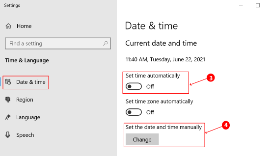 Ms Store Ошибка запуска Toggle Date Time Min