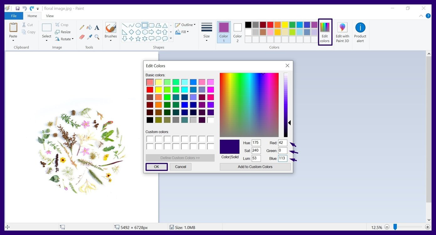 Add borders using microsoft paint step 13