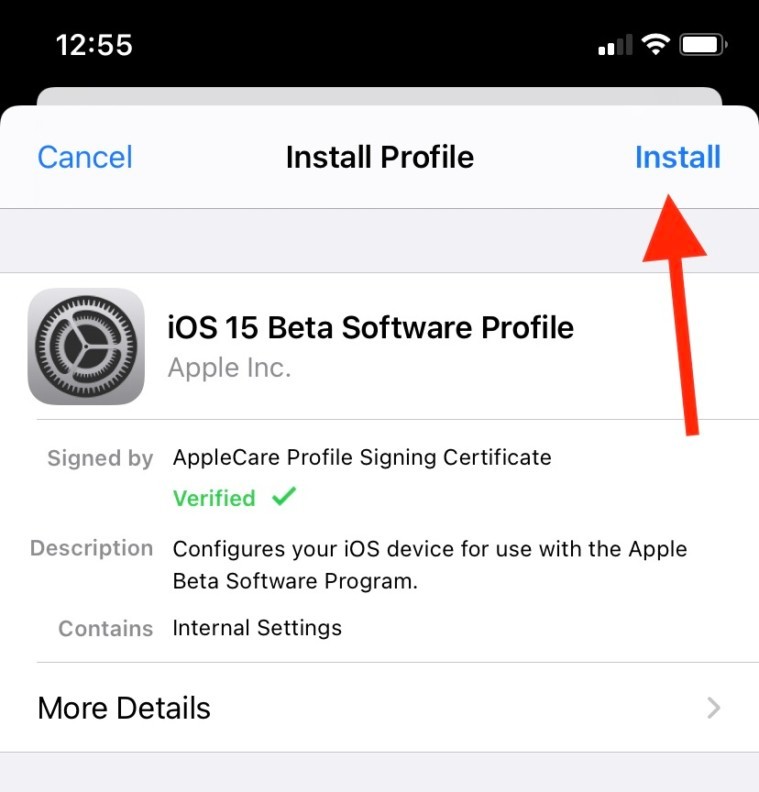 Как установить бета версию ios