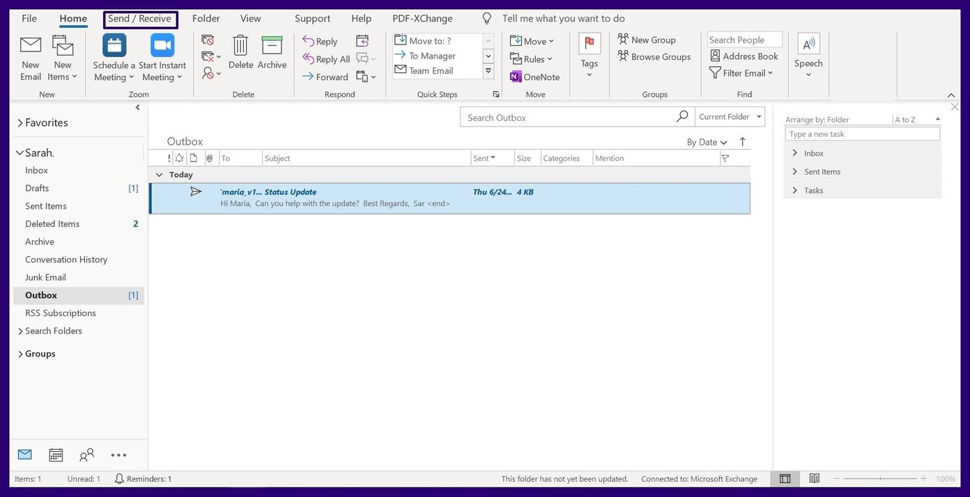 how to send email stuck in outlook outbox