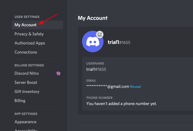 настройки Discord-моя учетная запись-отключить учетную запись