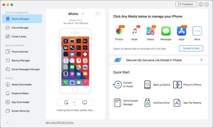 iMobie Anytrans iOS Альтернативный пользовательский интерфейс iTunes