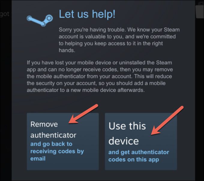 Not code sending authenticator steam Steam Guard