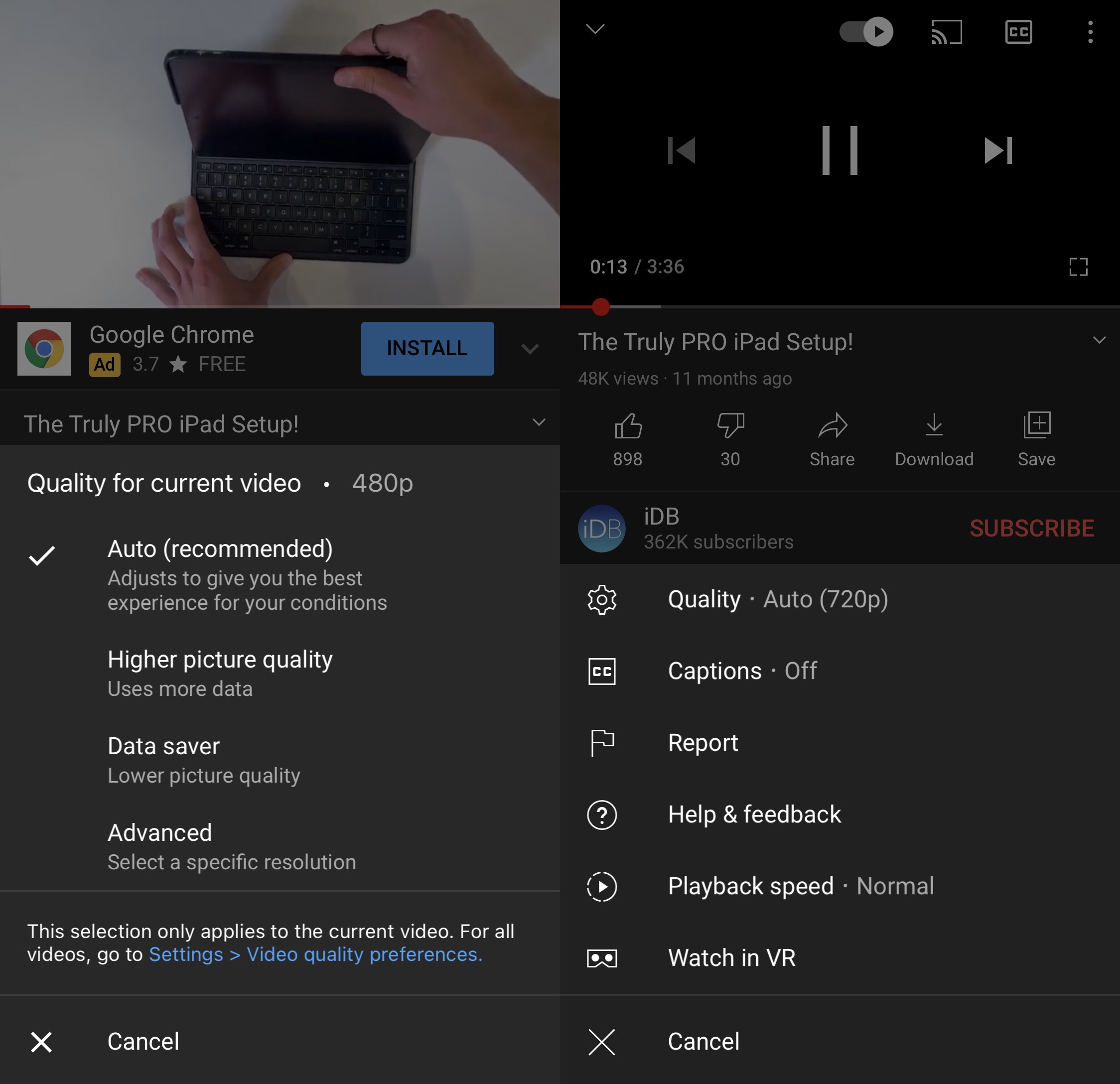 Youtube settings video. Instagram video settings.