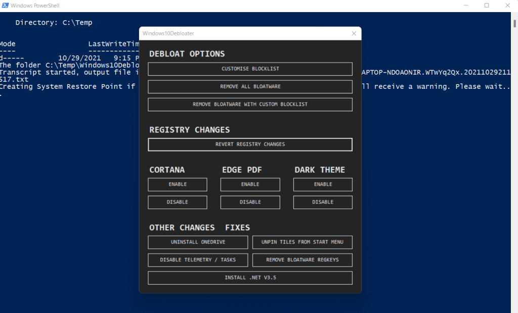 Windows 10 debloater. Win 10 Debloater. Windows 11 Debloater.