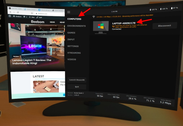 Oculus quest подключить к пк. Виртуал десктоп в окулус квест 2. oculus quest 2 подключение к пк. oculus quest 2 как транслировать на тв.