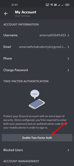 Disable 2fa