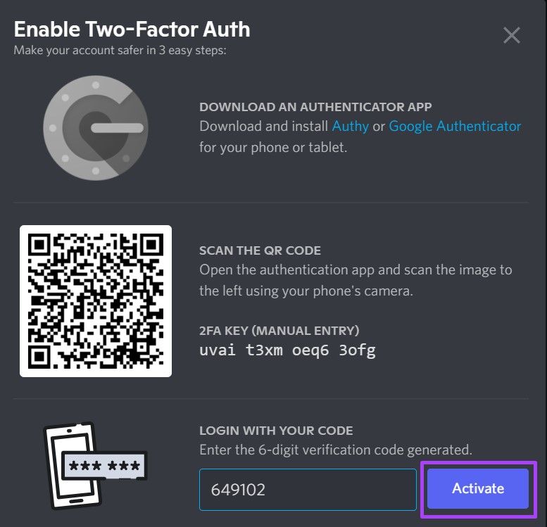 Войти в дискорд по qr коду. Код аутентификации Дискорд. Аутентификатор Дискорд. Ключ аутентификатора. QR код Дискорд.