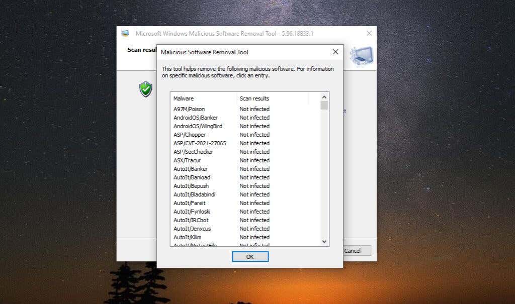 Удаление вредоносных программ windows 10
