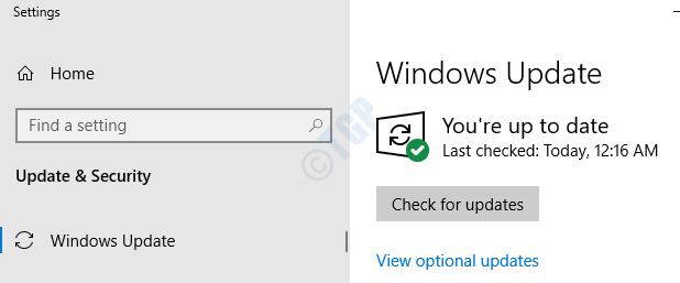 ตรวจสอบการอัปเดต