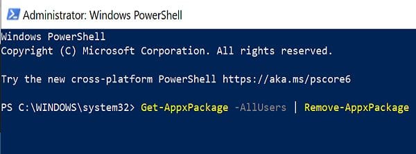 ซ่อน bloatware powershell