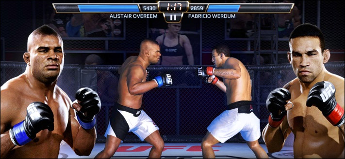 ภาพหน้าจอของแอปเกมต่อสู้ EA SPORTS UFC สำหรับ iPhone และ iPad