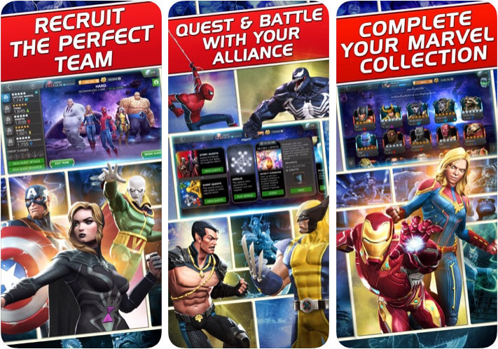 ภาพหน้าจอของแอปเกมต่อสู้ MARVEL Contest of Champions iOS